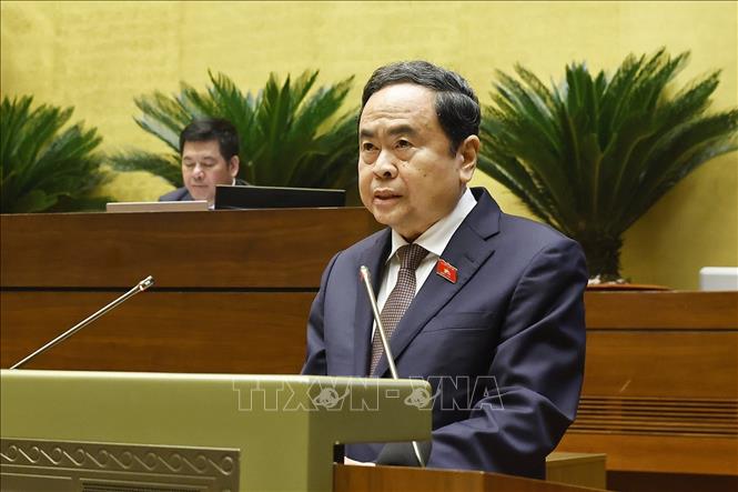 Chủ tịch Quốc hội Trần Thanh Mẫn phát biểu bế mạc Kỳ họp. Ảnh: Doãn Tấn - TTXVN