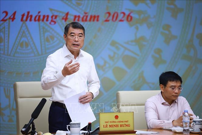 Thủ tướng Lê Minh Hưng kết luận Hội nghị toàn quốc đẩy mạnh phân bổ, giải ngân vốn đầu tư công năm 2026. Ảnh: Dương Giang – TTXVN
