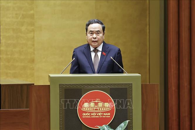 Chủ tịch Quốc hội Trần Thanh Mẫn phát biểu bế mạc Kỳ họp. Ảnh: Doãn Tấn - TTXVN