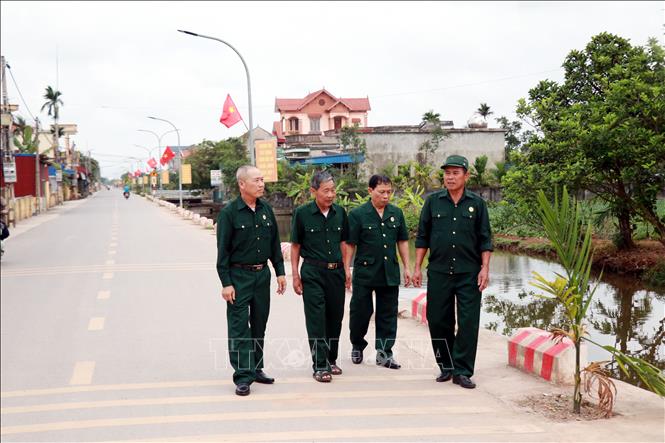 Con đường trục thôn Bắc Hà, xã Cát Thành (Ninh Bình) được cải tạo, mở rộng nhờ sự phối hợp vận động, tuyên truyền của Hội Cựu chiến binh và Ban công tác Mặt trận thôn. Ảnh: Nguyễn Lành - TTXVN 