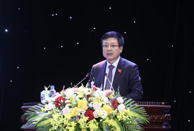 Chủ tịch Liên đoàn Thương mại và Công nghiệp Việt Nam Hồ Sỹ Hùng phát biểu. Ảnh: Thanh Thương- TTXVN