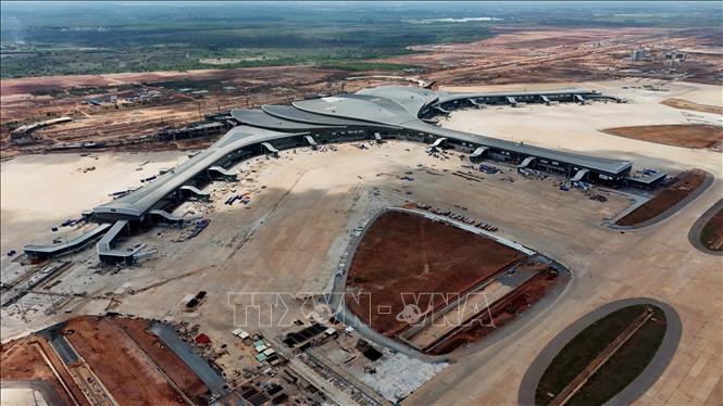 Cảng hàng không quốc tế Long Thành đang được xây dựng, dự kiến đưa vào khai thác vào cuối năm 2026. Ảnh: Sỹ Tuyên - TTXVN