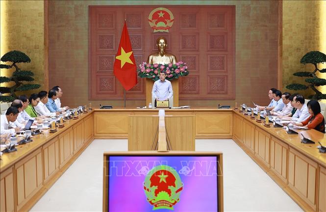 Thủ tướng Lê Minh Hưng làm việc với lãnh đạo Bộ Giáo dục và Đào tạo. Ảnh: Dương Giang – TTXVN