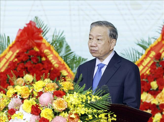 Tổng Bí thư, Chủ tịch nước Tô Lâm, Bí thư Quân ủy Trung ương phát biểu chỉ đạo. Ảnh: Thống Nhất – TTXVN