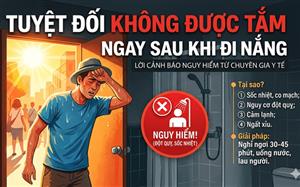 Tuyệt đối không được tắm ngay sau khi đi nắng