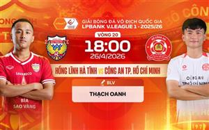 Link xem trực tiếp bóng đá Hồng Lĩnh Hà Tĩnh vs Công an TP.HCM 18h00 hôm nay, V-League vòng 20