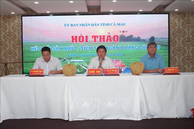 Chủ tọa chủ trì buổi hội thảo. Ảnh: Chanh Đa - TTXVN