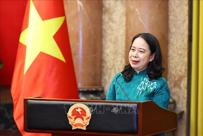 Phó Chủ tịch nước Võ Thị Ánh Xuân phát biểu. Ảnh: Minh Đức – TTXVN