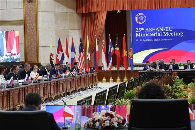 Toàn cảnh phiên khai mạc Hội nghị Bộ trưởng Ngoại giao ASEAN-EU. Ảnh: Bùi Hoàn - PV TTXVN tại Malaysia
