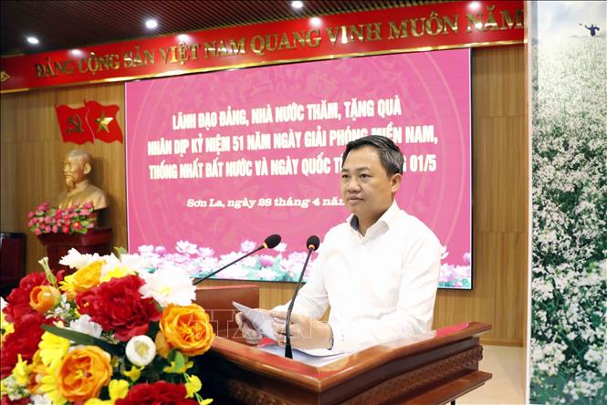 Phó Bí thư Tỉnh ủy, Chủ tịch UBND tỉnh Sơn La Nguyễn Đình Việt phát biểu. Ảnh: Quang Quyết - TTXVN