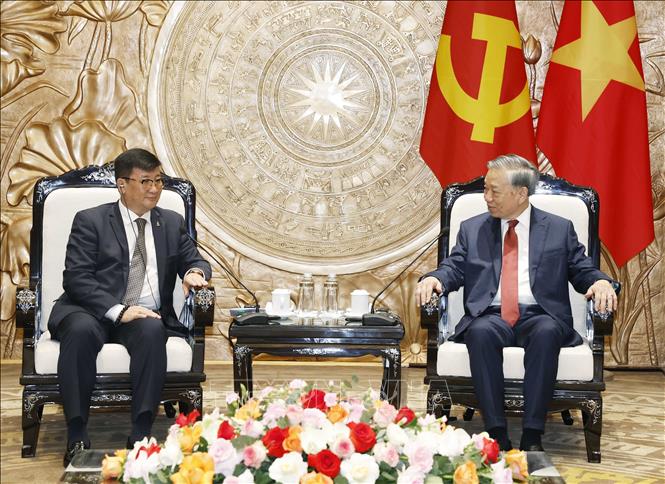 Tổng Bí thư, Chủ tịch nước Tô Lâm tiếp Đại sứ Mông Cổ tại Việt Nam Jigjee Sereejav. Ảnh: Thống Nhất – TTXVN