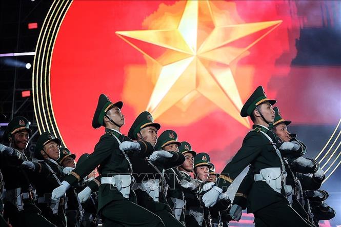 A parade of Vietnam People's Army at the special art program. VNA Photo: Phạm Tuấn Anh, Khánh Hoà