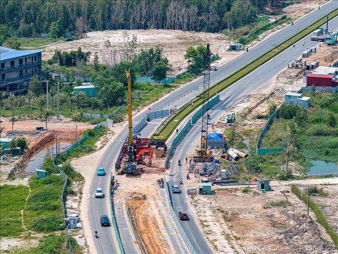 An aerial view of the mega construction site of APEC projects in Phu Quoc. VNA/Photo by courtesy
