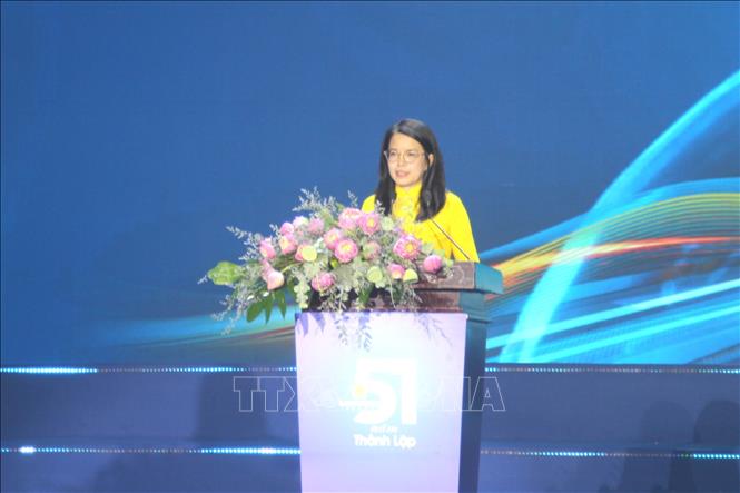Bà Nguyễn Thị Ánh Hoa, Bí thư Đảng ủy, Chủ tịch Hội đồng Thành viên Saigontourist Group phát biểu tại sự kiện. Ảnh: Mỹ Phương – TTXVN