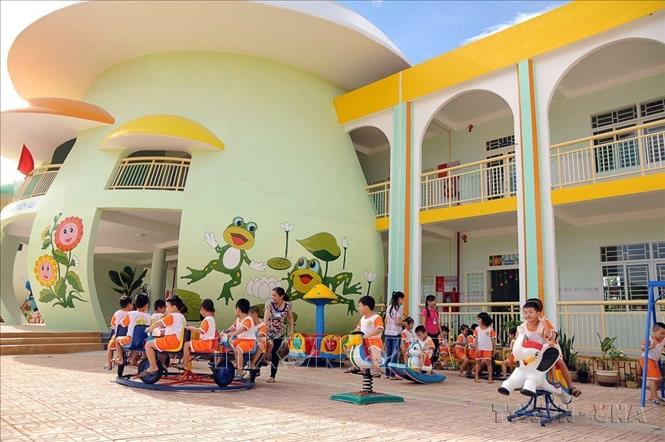 Trang thiết bị khang trang tại trường mầm non Phú Hoa, xã Phú Lợi, Huyện Định Quán (Đồng Nai, 20/3/2017)). Ảnh: An Hiếu - TTXVN