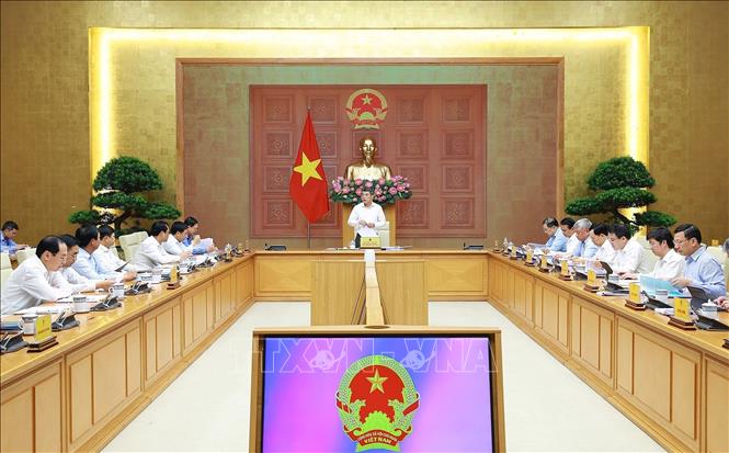 Thủ tướng Lê Minh Hưng làm việc với lãnh đạo Bộ Nông nghiệp và Môi trường. Ảnh: Dương Giang – TTXVN
