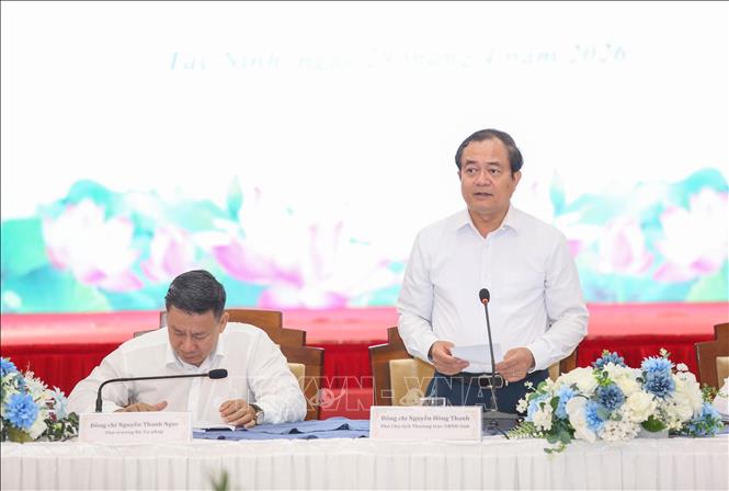 Ông Nguyễn Hồng Thanh, Phó Chủ tịch UBND tỉnh Tây Ninh phát biểu tại Hội thảo. Ảnh: Giang Phương - TTXVN
