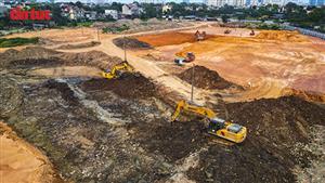 Depot Xuân Đỉnh 'lột xác' sau 6 tháng, tăng tốc thi công tuyến metro số 2 Hà Nội