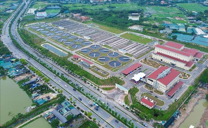 Nhà máy xử lý nước thải Yên Xá (Thanh Liệt, Hà Nội) quy mô lớn nhất miền Bắc, là dự án trọng điểm sử dụng vốn vay ODA của Nhật Bản, công suất xử lý nước thải 270.000m3/ngày đêm, khánh thành ngày 19/8/2025. Ảnh: Thành Phương – TTXVN