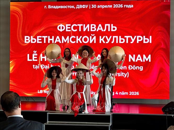 Tiết mục văn nghệ Việt Nam tại lễ hội. Ảnh: TTXVN phát