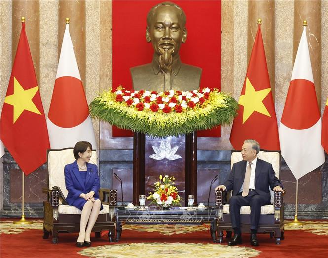 Tổng Bí thư, Chủ tịch nước Tô Lâm tiếp Thủ tướng Nhật Bản Takaichi Sanae. Ảnh: Thống Nhất – TTXVN