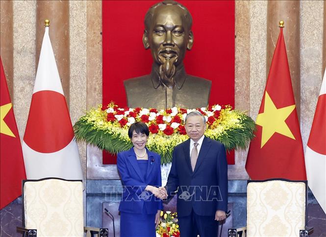 Tổng Bí thư, Chủ tịch nước Tô Lâm tiếp Thủ tướng Nhật Bản Takaichi Sanae. Ảnh: Thống Nhất – TTXVN