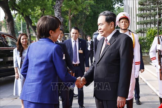 NA Chairman Tran Thanh Man meets with Japanese Prime Minister Takaichi Sanae. VNA Photo: Doãn Tấn 