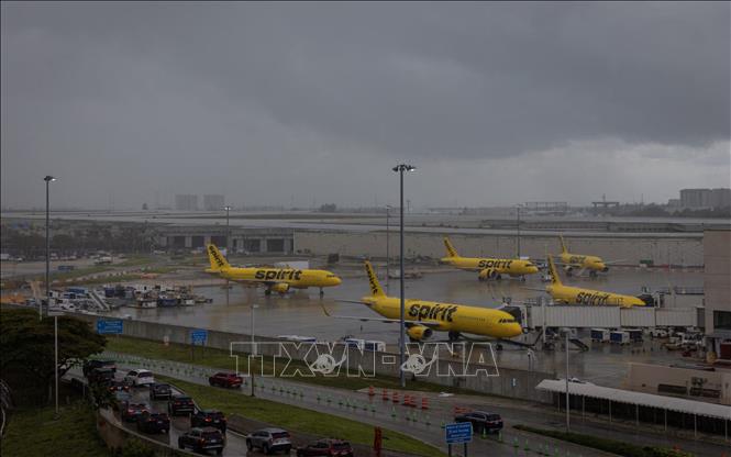 Máy bay của Hãng hàng không Spirit Airlines tại sân bay quốc tế Fort Lauderdale - Hollywood ở thành phố Fort Lauderdale, bang Florida, Mỹ ngày 23/4/2026. Ảnh: REUTERS/TTXVN