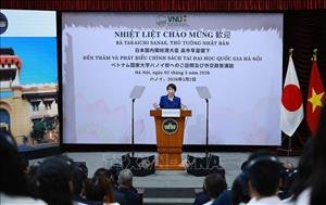 Thủ tướng Nhật Bản Takaichi Sanae phát biểu chính sách tại Đại học Quốc gia Hà Nội