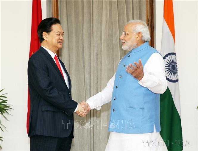 Thủ tướng Narendra Modi đón Thủ tướng Nguyễn Tấn Dũng thăm chính thức Ấn Độ (New Delhi, 28/10/2014). Ảnh: Đức Tám – TTXVN
