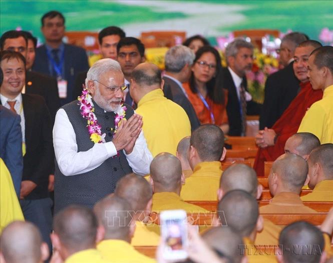  Thủ tướng Ấn Độ Narendra Modi thăm Giáo hội Phật giáo Việt Nam, chùa Quán Sứ (Hà Nội, 3/9/2016). Ảnh: Doãn Tấn – TTXVN
