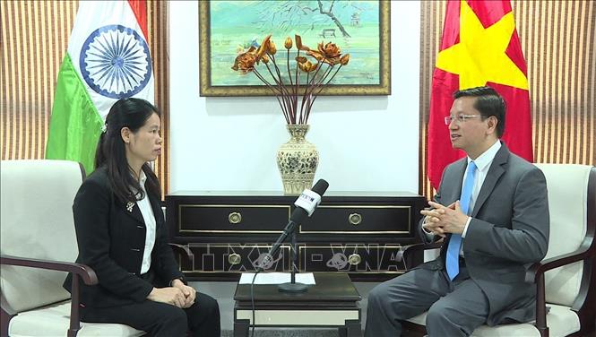 Đại sứ Nguyễn Thanh Hải trả lời phỏng vấn của phóng viên TTXVN. Ảnh: Quang Trung - PV TTXVN tại Ấn Độ