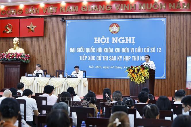  Chủ tịch Quốc hội Trần Thanh Mẫn phát biểu. Ảnh: Doãn Tấn - TTXVN