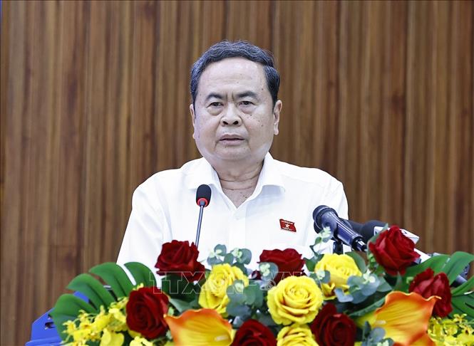  Chủ tịch Quốc hội Trần Thanh Mẫn phát biểu. Ảnh: Doãn Tấn - TTXVN