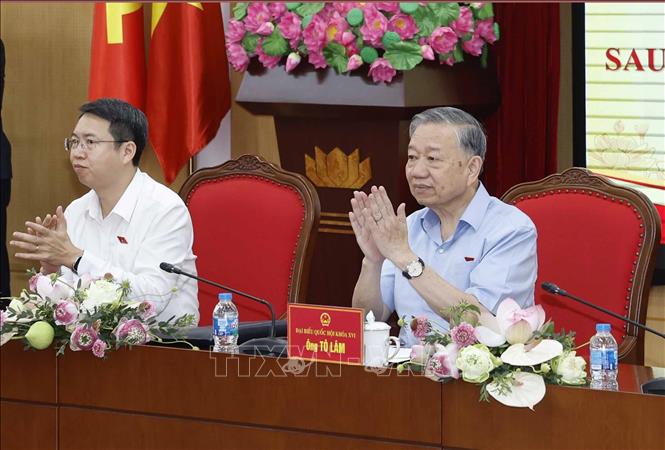 Tổng Bí thư, Chủ tịch nước Tô Lâm tại buổi tiếp xúc cử tri. Ảnh: Thống Nhất – TTXVN