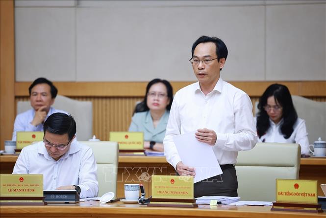 Bộ trưởng Bộ Giáo dục và Đào tạo Hoàng Minh Sơn phát biểu. Ảnh: Dương Giang – TTXVN