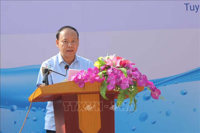 Đại diện lãnh đạo Bộ Nông nghiệp và Môi trường phát biểu khai mạc lễ phát động. Ảnh: Hoàng Hải - TTXVN
