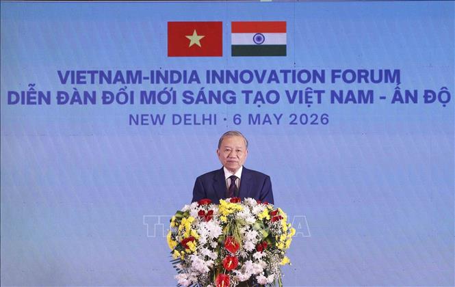 Tổng Bí thư, Chủ tịch nước Tô Lâm phát biểu tại Diễn đàn Đổi mới Sáng tạo Việt Nam - Ấn Độ. Ảnh: Thống Nhất – TTXVN