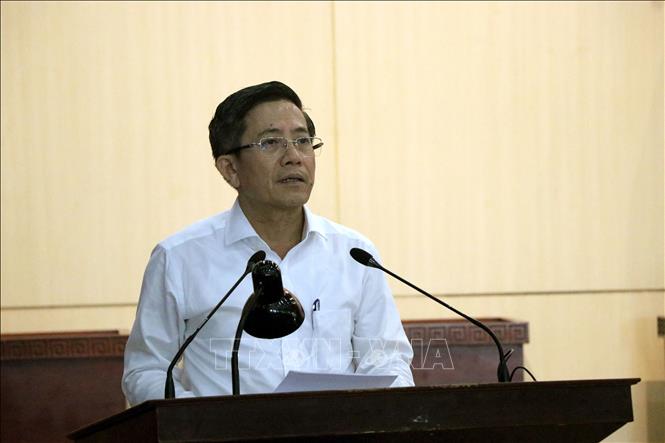 Phó Chủ tịch UBND thành phố Đà Nẵng Trần Nam Hưng phát biểu tại Hội nghị. Ảnh: Khoa Chương - TTXVN