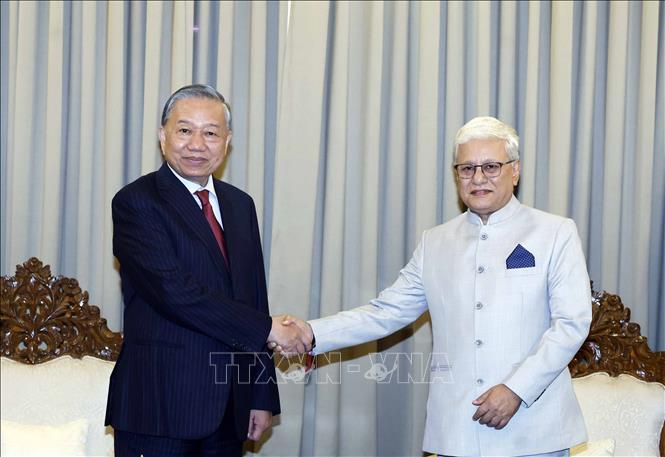 Tổng Bí thư, Chủ tịch nước Tô Lâm tiếp Thống đốc bang Maharashtra Shri Jishnu Dev Varma. Ảnh: Thống Nhất – TTXVN