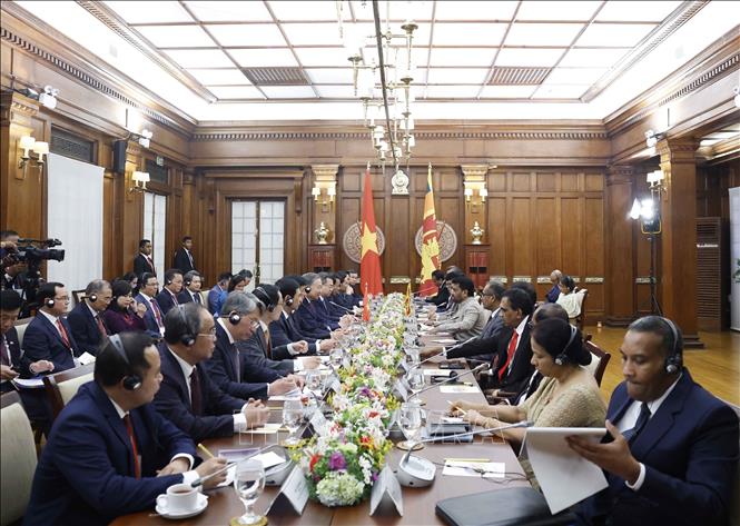Tổng Bí thư, Chủ tịch nước Tô Lâm và Tổng thống Sri Lanka Anura Kumara Dissanayake hội đàm. Ảnh: Thống Nhất – TTXVN