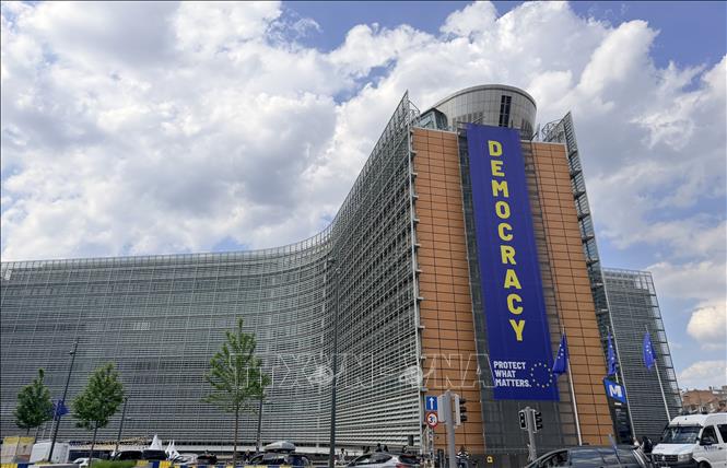 Trụ sở Ủy ban châu Âu tại Brussels (Bỉ). Ảnh: Hương Giang - PV TTXVN tại Bỉ