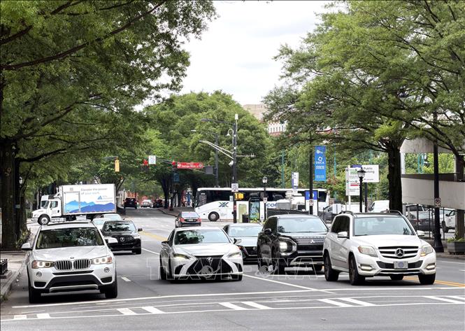 Đường phố khu trung tâm thành phố Atlanta. Ảnh: Ngọc Quang – PV TTXVN tại Mỹ