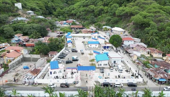 Làng chài Miangas thuộc quần đảo Talaud (tỉnh Bắc Sulawesi, Indonesia) vừa được khánh thành. Ảnh: Đỗ Quyên - PV TTXVN tại Indonesia