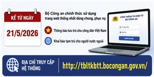 Từ 21/5, khai báo lưu trú, tạm trú thực hiện trên nền tảng mới