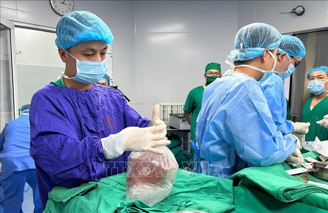 Ca phẫu thuật lấy tạng tại Bệnh viện Đa khoa tỉnh Quảng Ninh. Ảnh: TTXVN phát