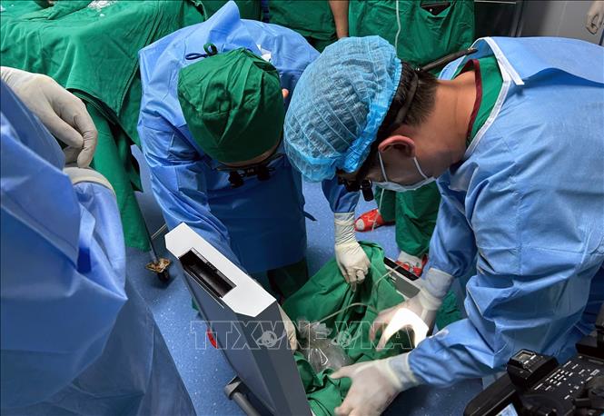 Ca phẫu thuật lấy tạng tại Bệnh viện Đa khoa tỉnh Quảng Ninh. Ảnh: TTXVN phát