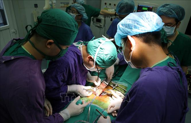 Ca phẫu thuật lấy tạng tại Bệnh viện Đa khoa tỉnh Quảng Ninh. Ảnh: TTXVN phát