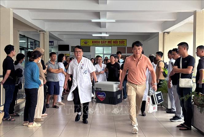 Các tạng hiến được điều phối đi nhiều bệnh viện trong nước cứu bệnh nhân. Ảnh: TTXVN phát