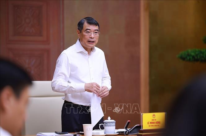 Thủ tướng Lê Minh Hưng chủ trì làm việc với lãnh đạo Bộ ngoại giao. Ảnh: Dương Giang – TTXVN
